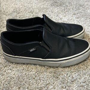 Vans Women’s Black Perforated Slip-On Sneakers